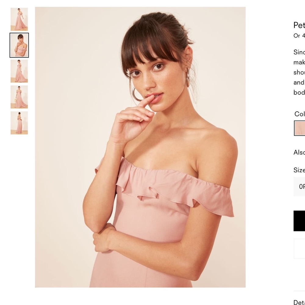 Reformation Blush Petites Verbena Dress size 2P - Picture 2 of 8